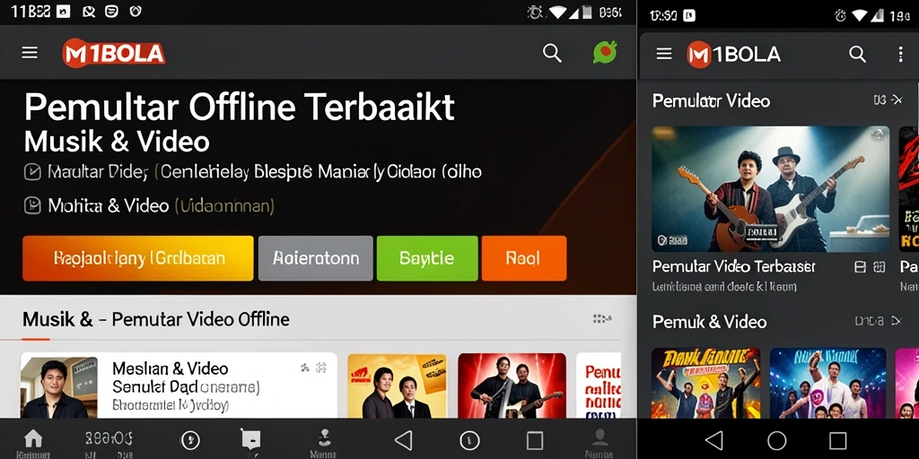 Antarmuka <strong>11BOLA</strong> menampilkan fungsi Pemutar Video Offline dengan jelas.