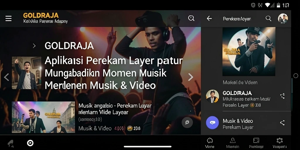 Tampilan antarmuka aplikasi GOLDRAJA untuk perekaman layar.