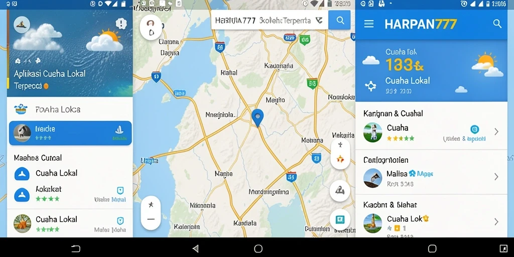 Antarmuka aplikasi cuaca lokal HARAPAN777 yang informatif dan mudah digunakan.