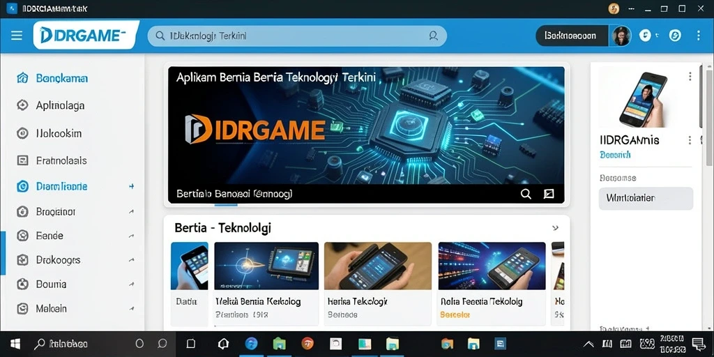 Tampilan antarmuka aplikasi IDRGAME yang modern dan fungsional.