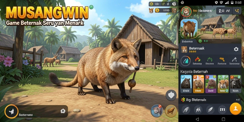 Antarmuka pengguna <strong>MUSANGWIN</strong> yang menarik dan fungsional untuk aktivitas Beternak.