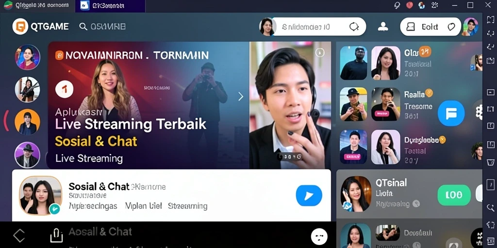 Antarmuka QTGAME yang ramah pengguna dalam fungsi Live Streaming.