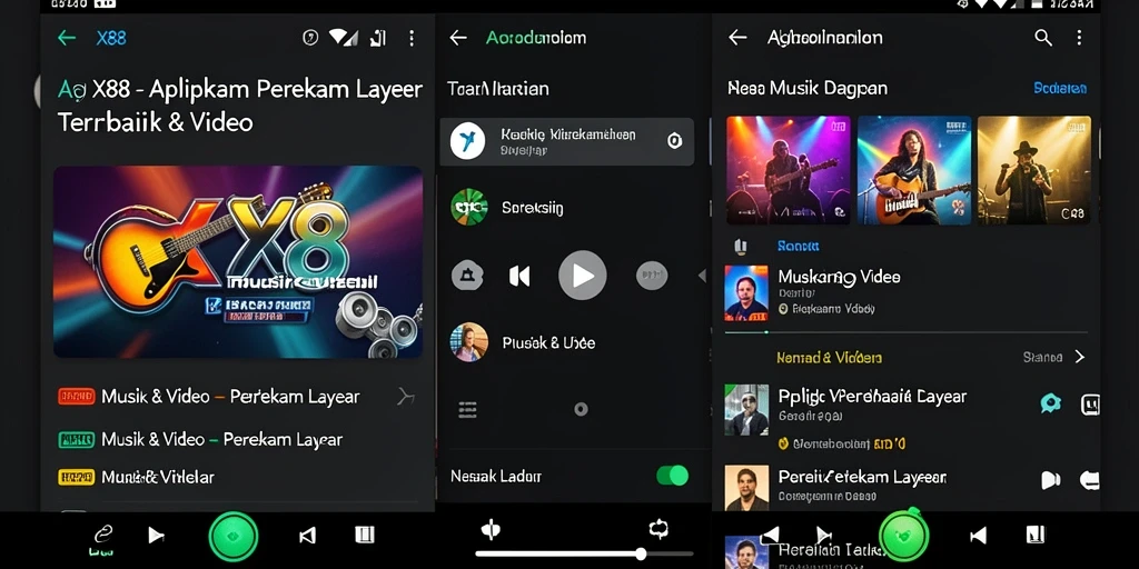 Tampilan antarmuka X88 saat merekam layar untuk video musik.