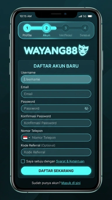 Buat Akun Baru di wayang88 untuk Pengguna Android